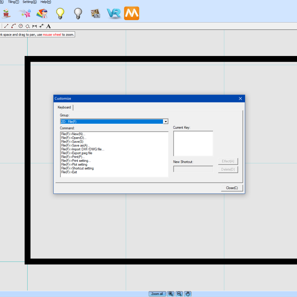 Setting Shortcut Keys in KD Max