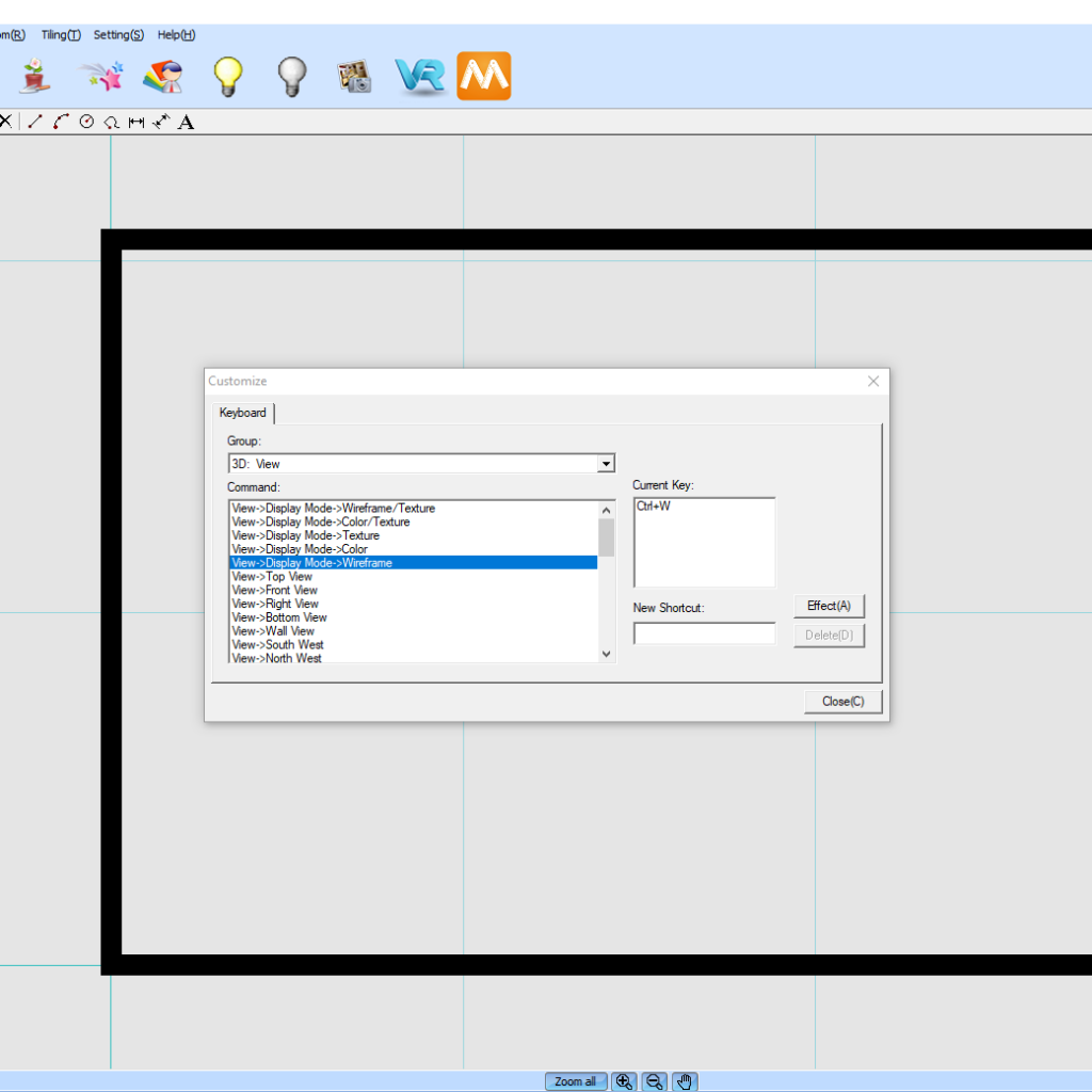 Setting Shortcut Keys in KD Max