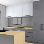 KD Max light wood and white kitchen render