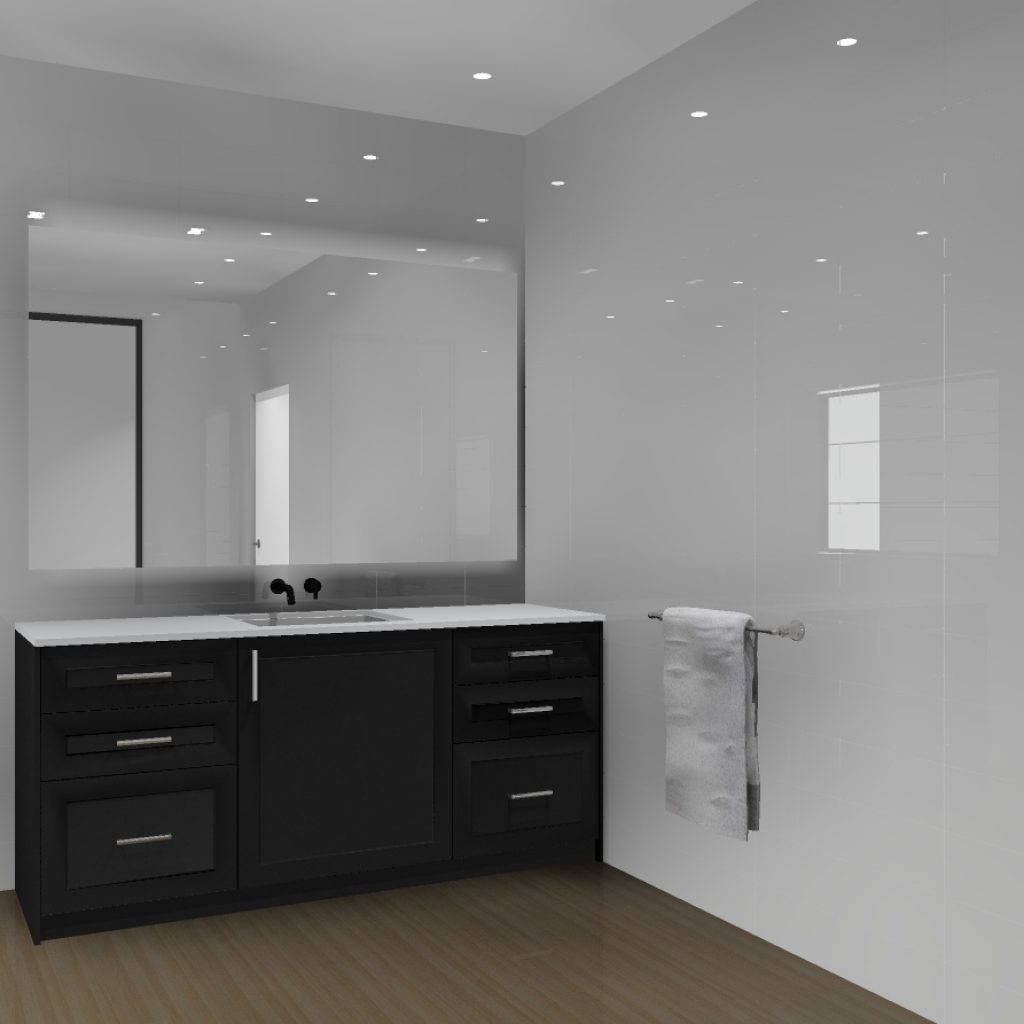 KD Max white and black bathroom render