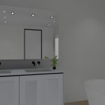 simple white KD Max bathroom render