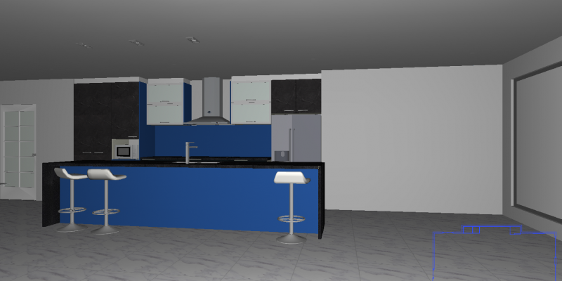 blue kitchen render