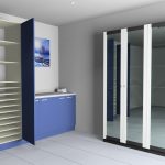 blue cabinets and shelving render KD Max