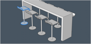 gray scale bar stools render