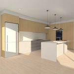 light wood kitchen render KD Max