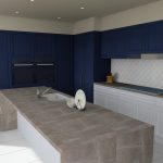 navy cabinets with white cabinets render KD Max