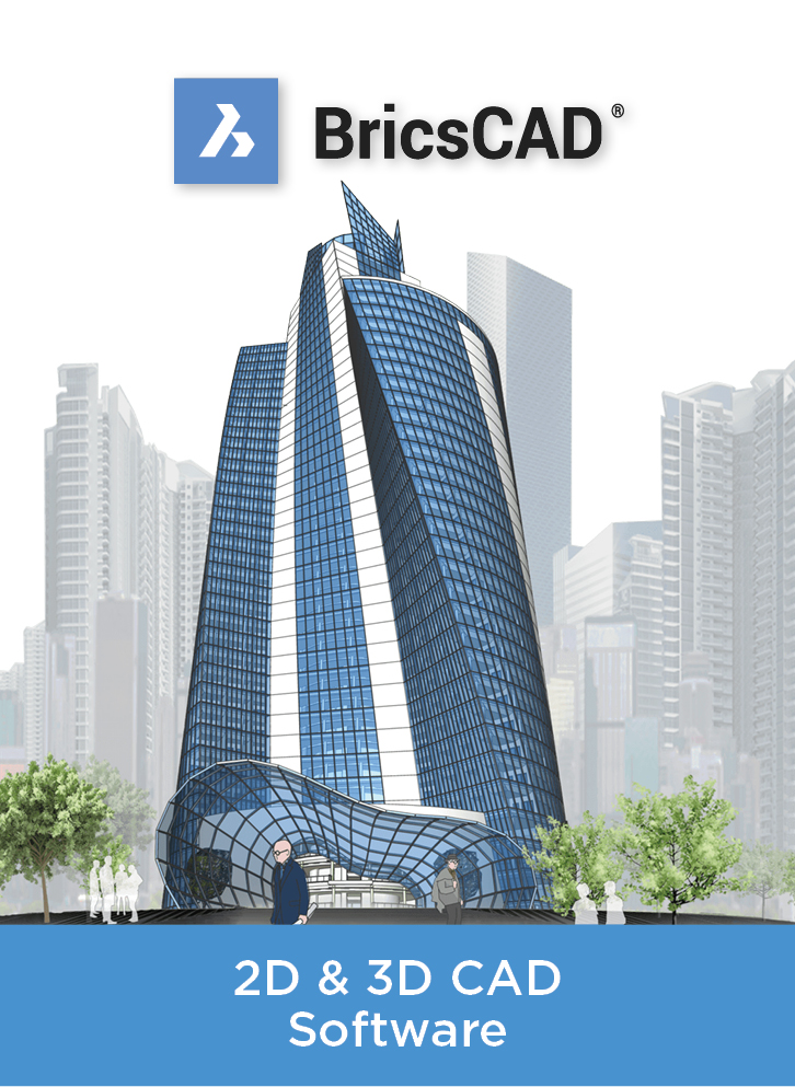 BricsCAD logo above 3D building render